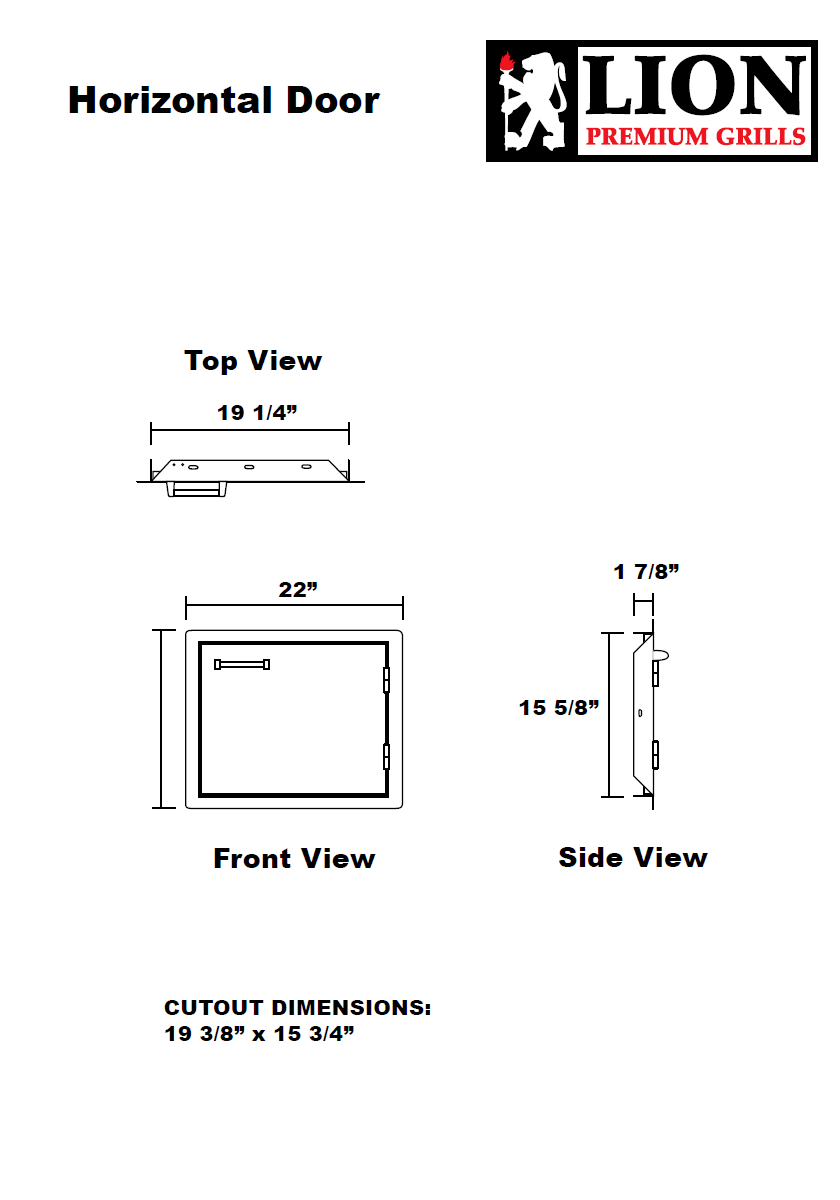 Lion Premium Grills 22 Single Access Door - Horizontal - L2219