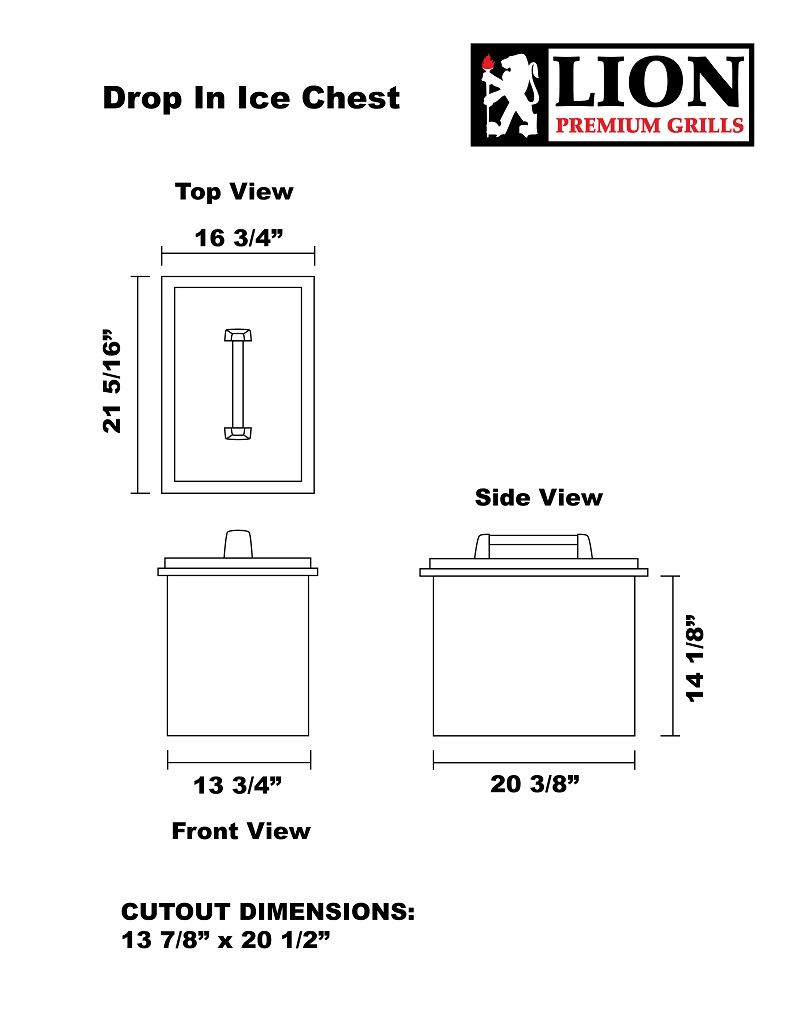 Lion Premium Grills Drop in Ice Chest Cooler